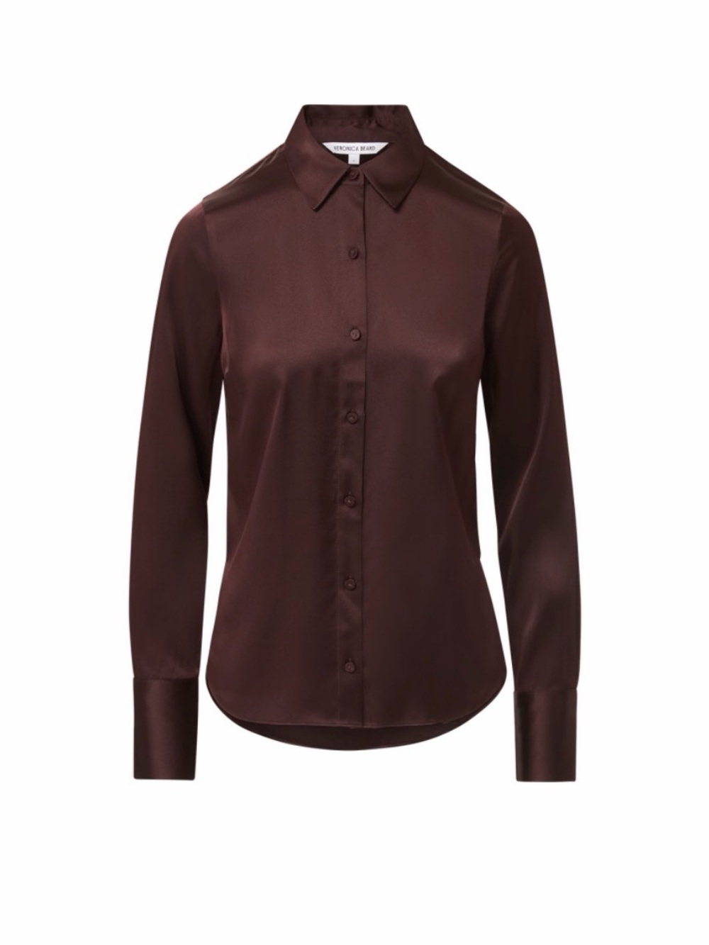 Veronica Beard - Monique Silk Button-Down Shirt in Dark Currant Size 10